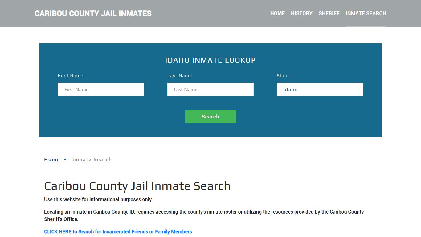 Caribou County, ID Detainee Lookup