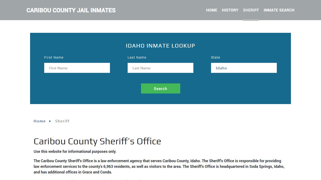 Caribou County Sheriff, ID Arrest Warrant Lookup